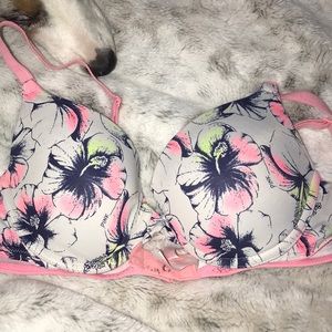 Floral T-shirt Push-up Bra